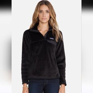 Patagonia Women's Re-Tool Snap'T Black Fleece Pullover Sz L
